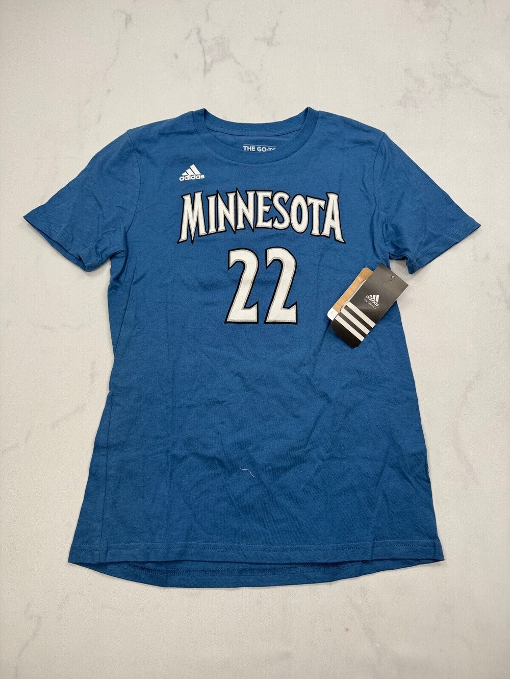 Adidas Minnesota Timberwolves Wiggins 22 Graphic Tee Blue Street Style - Boys M